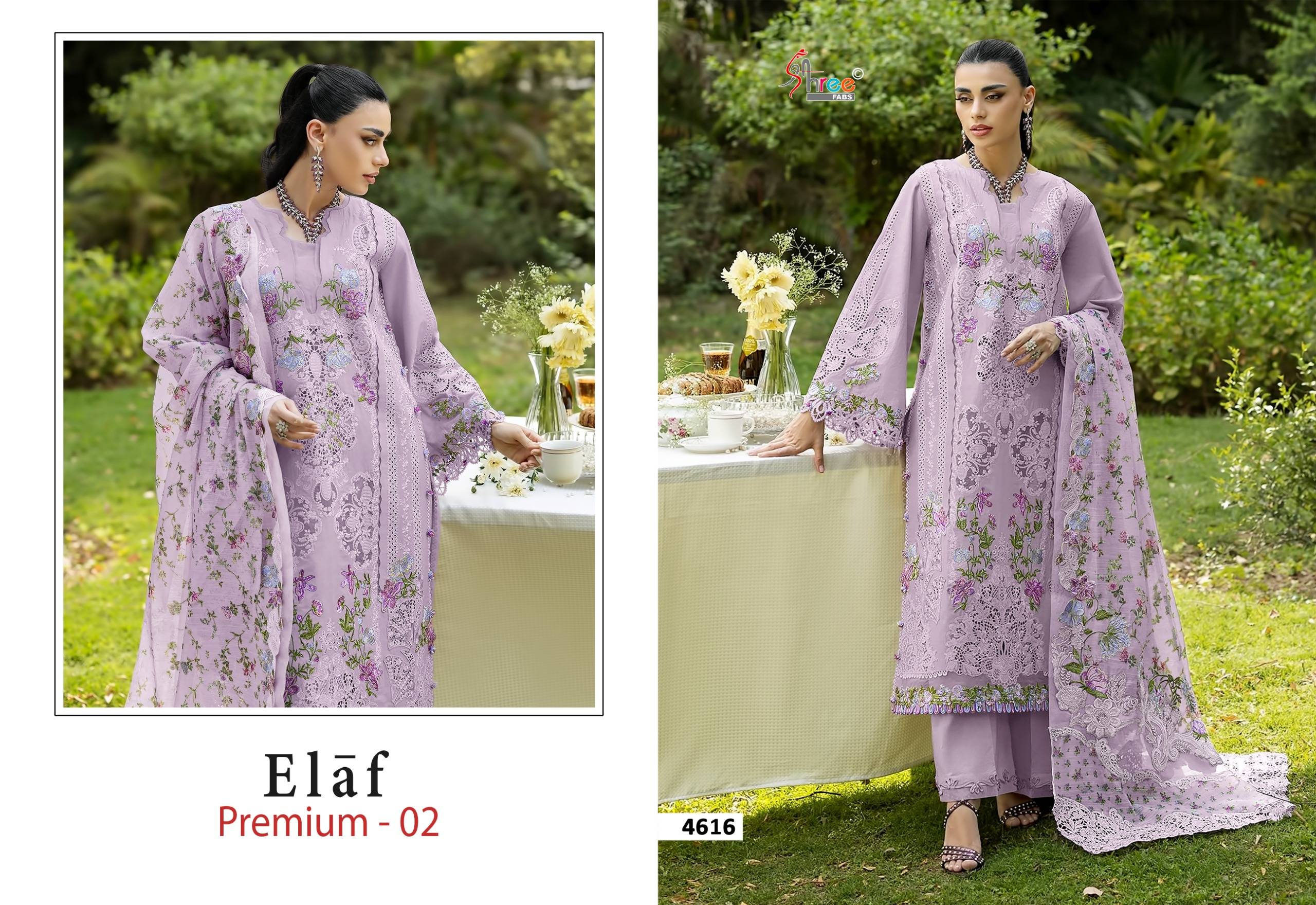 ELAF PREMIUM-02 By Shree fabs 4611 To 4616 Series Beautiful Festive Suits Stylish Fancy Colorful Ethnic Wear Pure Cotton Print Dresses At Wholesale Price